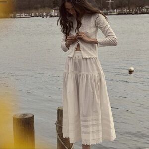 Doen SEBASTIANE SKIRT. White Maxi skirt, small NWT